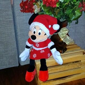 Minnie Mouse Plush in Christmas dress